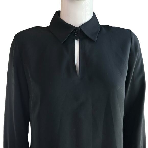 Soft Surroundings Keyhole Neck Collared Tunic Black Size Large - Picture 4 of 9